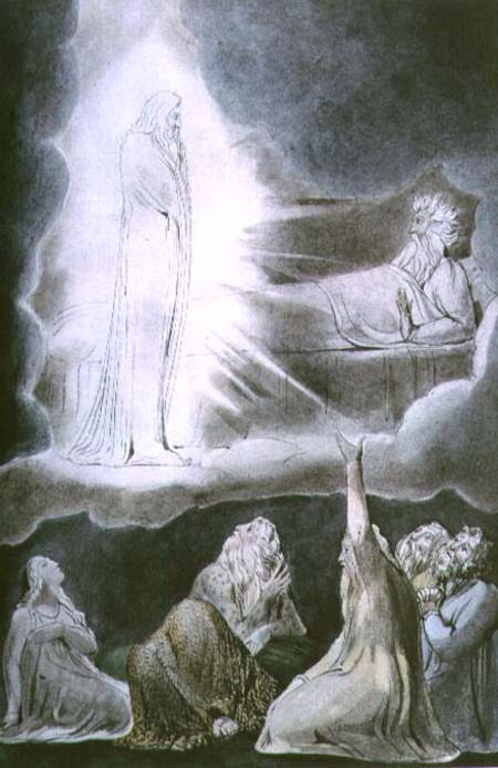 The Vision of Eliphaz, 1825 (pen, w/c and à William Blake