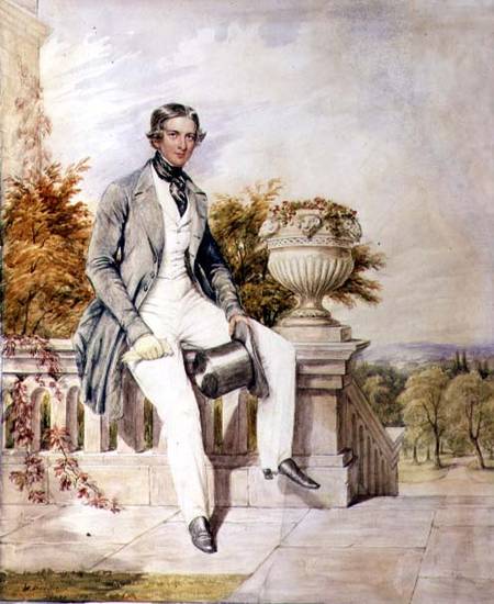 Portrait of a Seated Gentleman on a Terrace à William Bootham