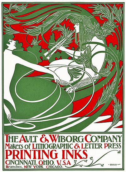 Art Nouveau poster depicting Pan à William Bradley