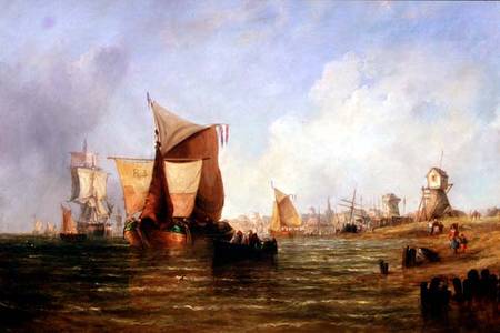 Shipping on the Dort, Holland à William Calcott Knell