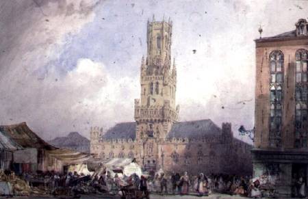 The Town Hall, Bruges à William Callow
