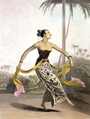 A Ronggeng or Dancing Girl, plate 21 from Vol. I of 'The History of Java' by Thomas Stamford Raffles à William Daniell