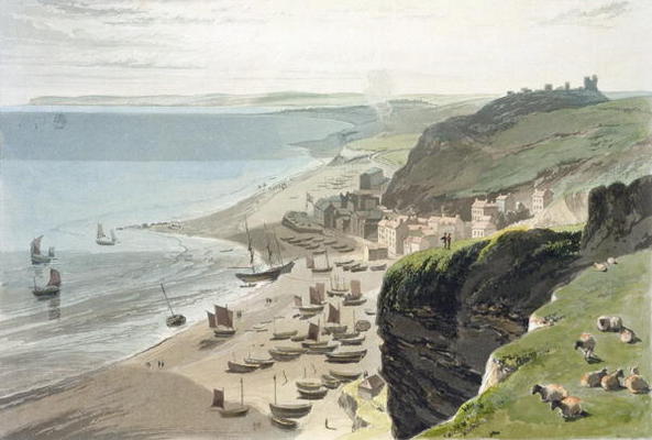 Hastings, from the East Cliff, from 'A Voyage Around Great Britain Undertaken between the Years 1814 à William Daniell