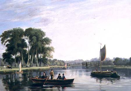 View on the Thames at Richmond à William Daniell