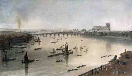 Westminster Bridge from Somerset House à William Daniell