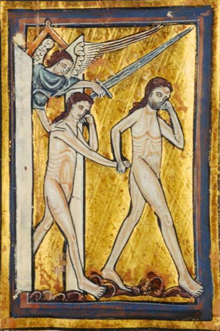 Adam and Eve banished from Paradise, from a book of Hours à William de Brailes