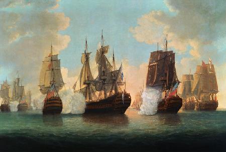 Bataille de mer entre navires anglais et français