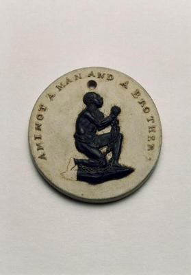 Wedgwood Slave Emancipation Society medallion, c.1787-90 (jasperware) à William Hackwood