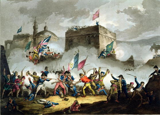 Defence of the breach at St. Jean d'Acre, May 8th 1799, from 'The Martial Achievements of Great Brit à William Heath