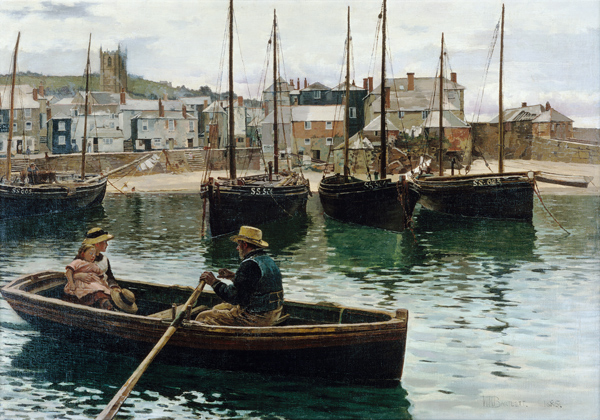 Dans le port des St. Ives, Cornwall à William Henry Bartlett
