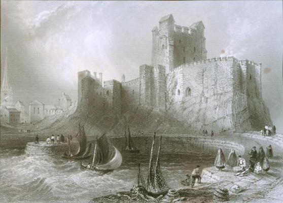 Carrickfergus Castle, County Antrim, Northern Ireland, from 'Scenery and Antiquities of Ireland' by à William Henry Bartlett