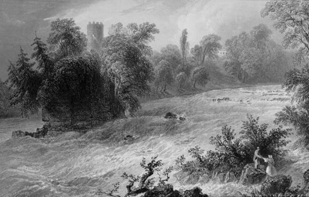 Castleconnell and Doonass Rapids, County Limerick, Ireland, from 'Scenery and Antiquities of Ireland à William Henry Bartlett