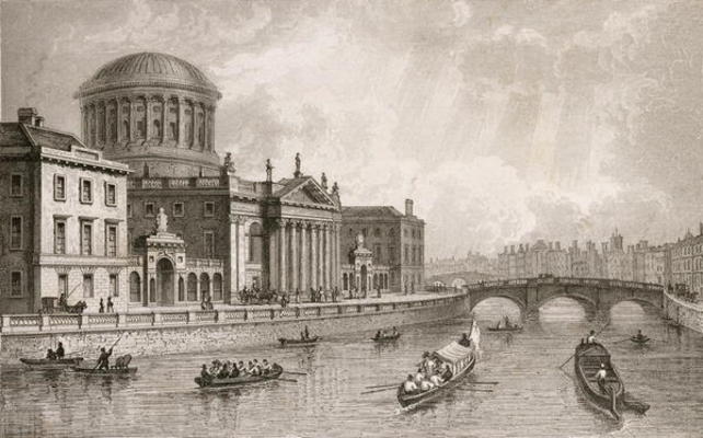The Four Law Courts, Dublin, engraved by Owen (engraving) à William Henry Bartlett