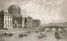 The Four Law Courts, Dublin, engraved by Owen (engraving)