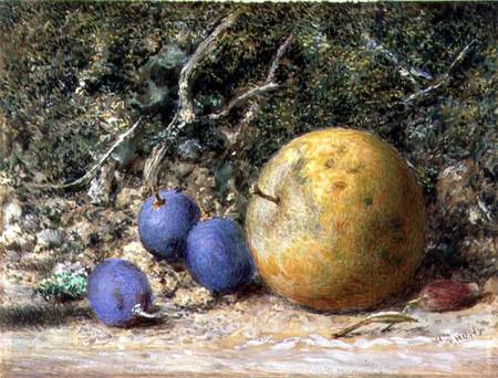 Three Grapes and an Apple à William Henry Hunt
