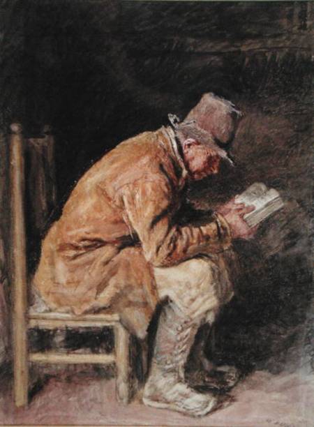 Study of a Countryman Reading à William Henry Hunt