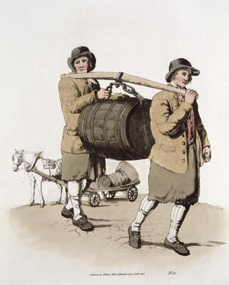 Brewers, from 'Costume of Great Britain' published by William Miller, 1805 (colour litho) à William Henry Pyne