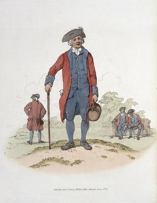 Chelsea Pensioner, from 'Costume of Great Britain', published by William Miller, 1805 (colour litho) à William Henry Pyne