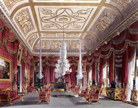 The Crimson Drawing Room, Carlton House from Pyne's 'Royal Residences' à William Henry Pyne
