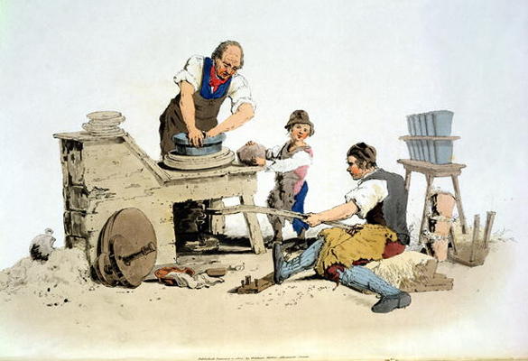 Potters, from 'Costume of Great Britain', published by William Miller, 1805 (colour litho) à William Henry Pyne