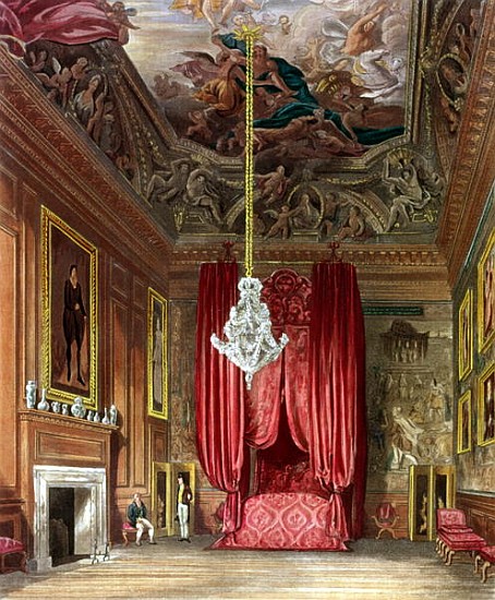 Queen Mary''s State Bed Chamber, Hampton Court from Pyne''s ''Royal Residences'' à William Henry Pyne