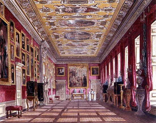 The King''s Gallery, Kensington Palace from Pyne''s ''Royal Residences'' à William Henry Pyne