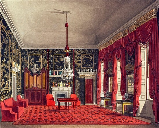 The Queen''s Breakfast Room, Buckingham House; engraved by Daniel Havell (1785-1826) from ''The Hist à William Henry Pyne