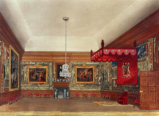 The Throne Room, Hampton Court from Pyne''s ''Royal Residences'' à William Henry Pyne