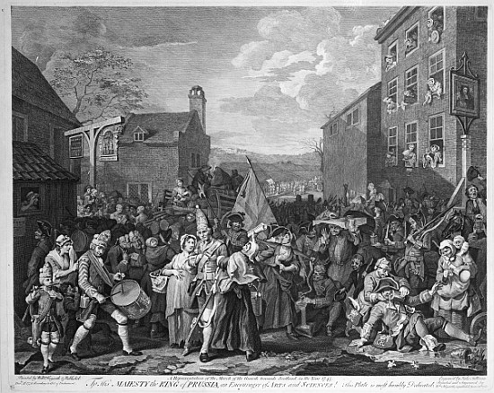 A Representation of the March of the Guards towards Scotland in the Year 1745, published 1750 à William Hogarth