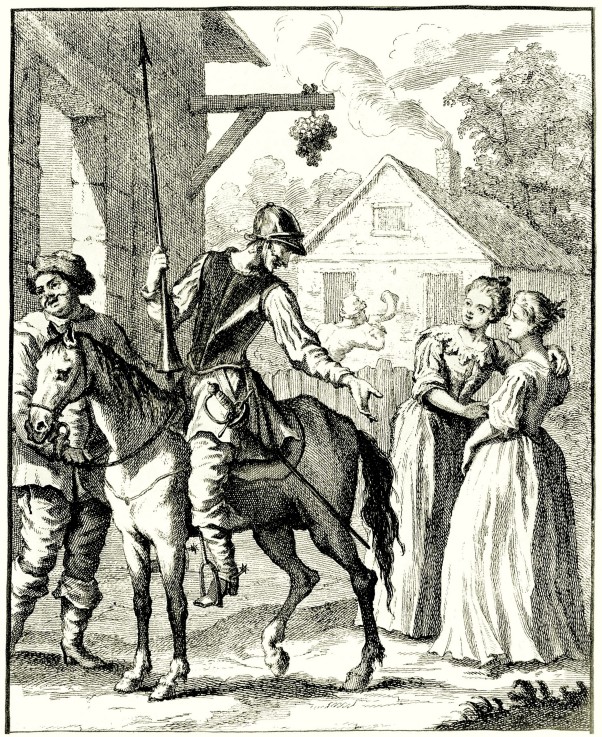 Illustration to the book "Don Quijote de la Mancha" by M. de Cervantes à William Hogarth