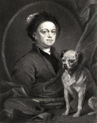 Self Portrait, from 'Gallery of Portraits', published in 1833 (engraving) à William Hogarth