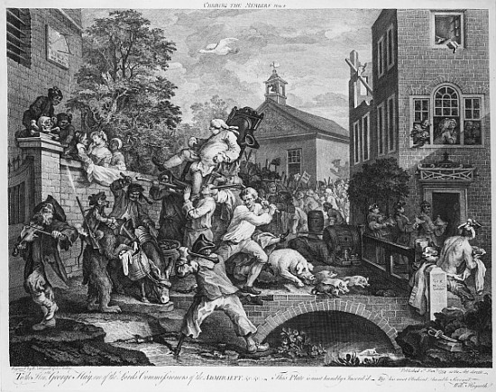 The Election, Chairing the Member à William Hogarth