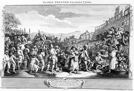 The Idle ''Prentice Executed at Tyburn, plate XI of ''Industry and Idleness'' à William Hogarth