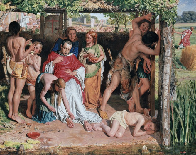 A Converted British Family Sheltering a Christian Missionary from the Persecution of the Druids à William Holman Hunt