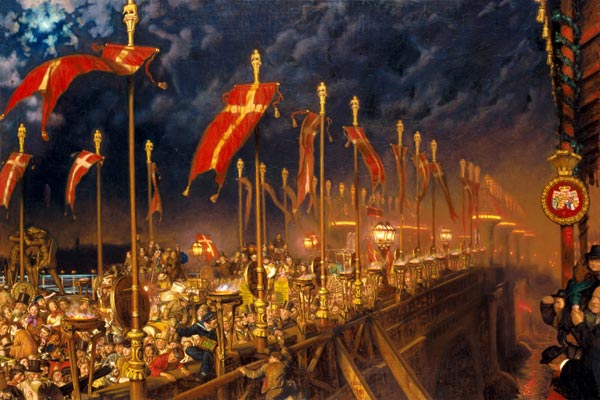 London Bridge on the Night of the Marriage of the Prince and Princess of Wales à William Holman Hunt