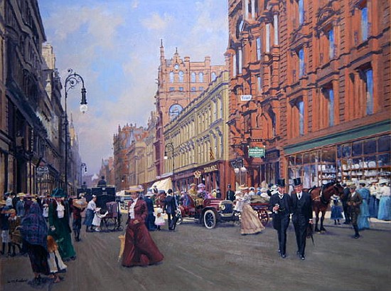 ''Buchanan Street in 1910'' (oil on board)  à William  Ireland