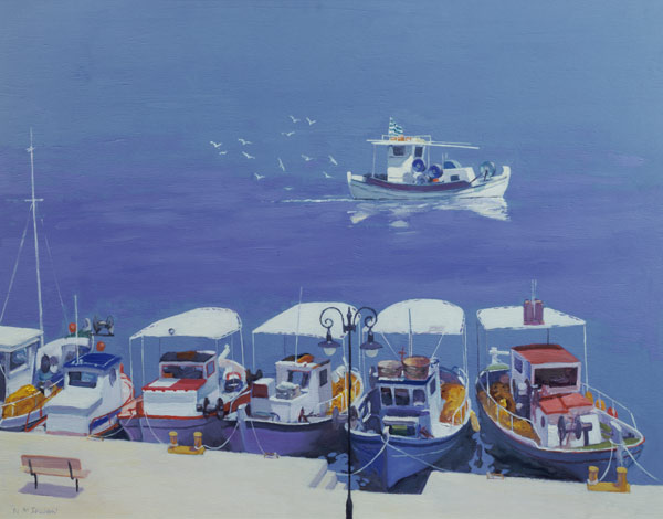 Greek Fishing Boats (oil on board)  à William  Ireland