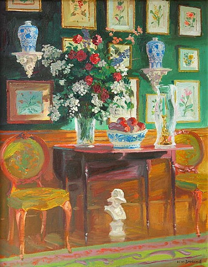Green Chairs, 2003 (oil on board)  à William  Ireland