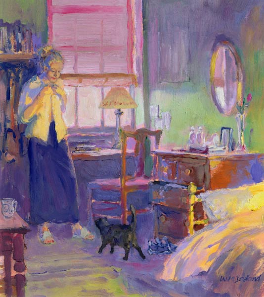 Morning Visitor (oil on board)  à William  Ireland