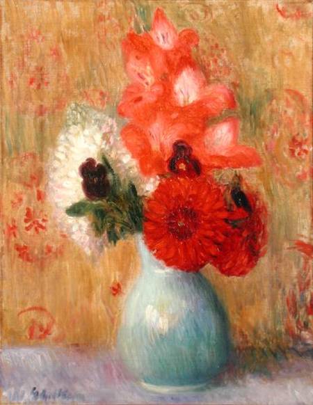 Floral Arrangement in Green Vase à William J. Glackens