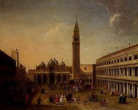 Venise, place Saint Marc avec de nombreux personnages à William James (cercle)