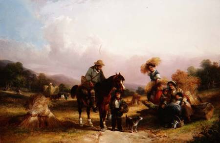 Harvesters Greeting Two Travellers à William Joseph Shayer