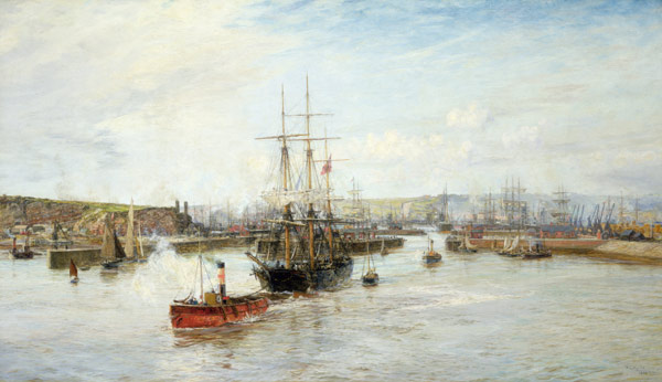 Entrance to Barry Dock, South Wales à William Lionel Wyllie
