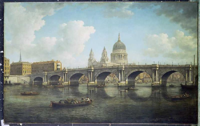 Londres, Vue sur le pont de Blackfriar et sur la cathédrale Saint Paul à William Marlow