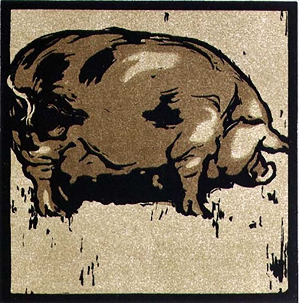The Learned Pig, from The Square Book of Animals, published by William Heinemann, 1899 à William Nicholson