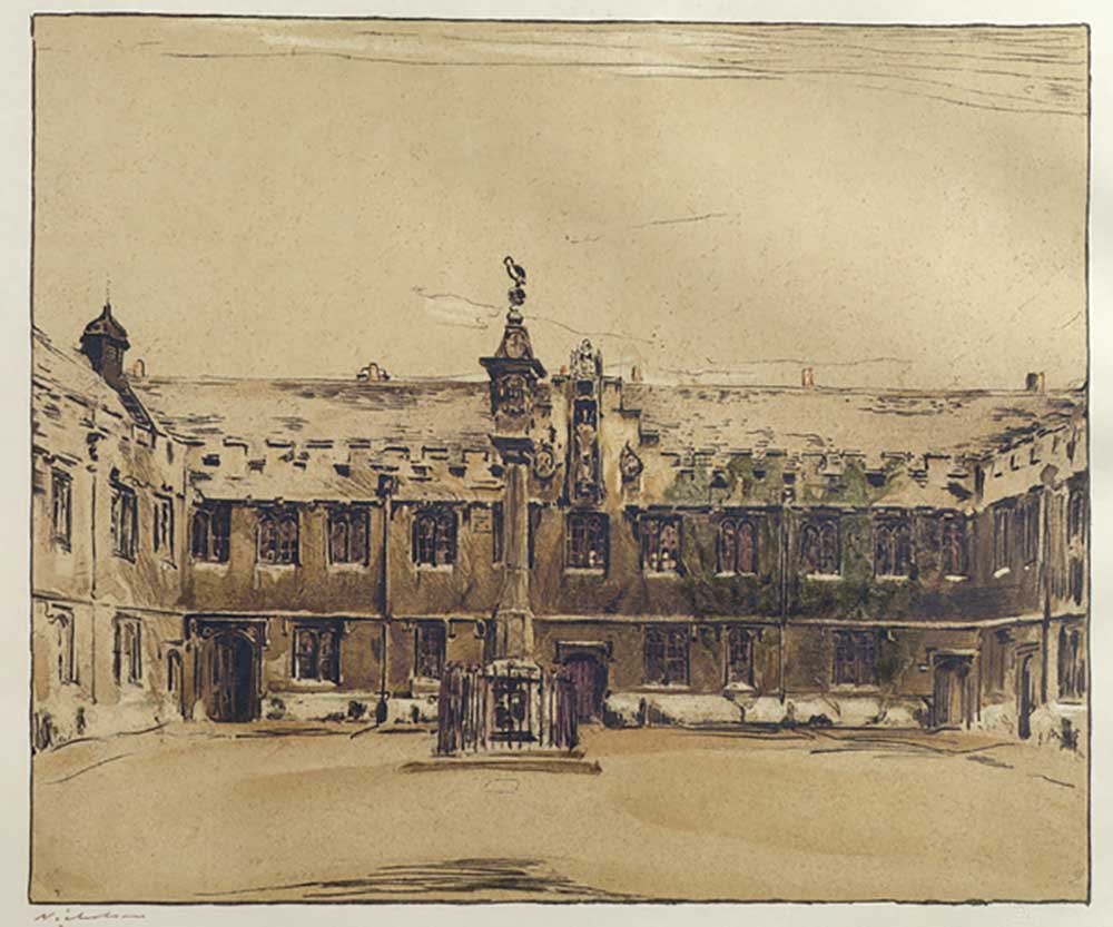 The Front Quad of Corpus Christi College, Oxford à William Nicholson