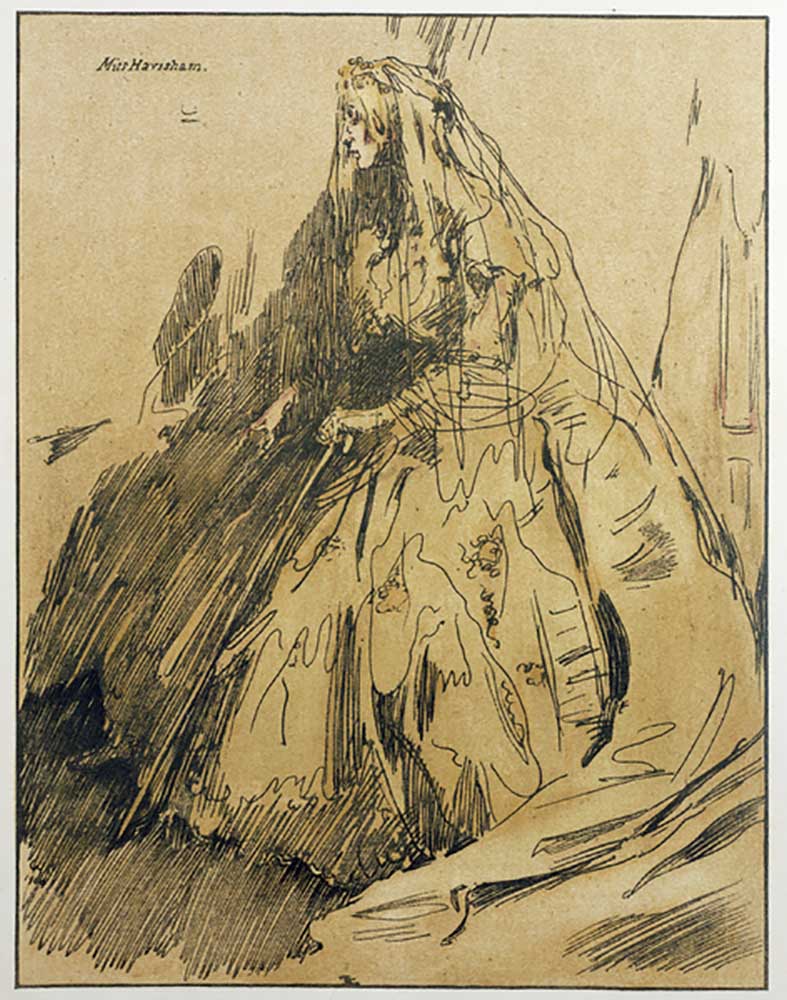 Miss Havisham, illustration from Characters of Romance, first published 1900 à William Nicholson