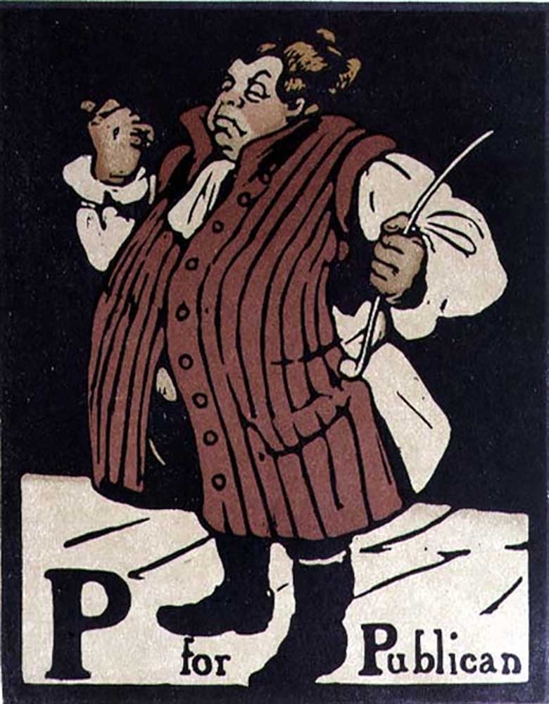 P for Publican, illustration from An Alphabet, published by William Heinemann, 1898 à William Nicholson
