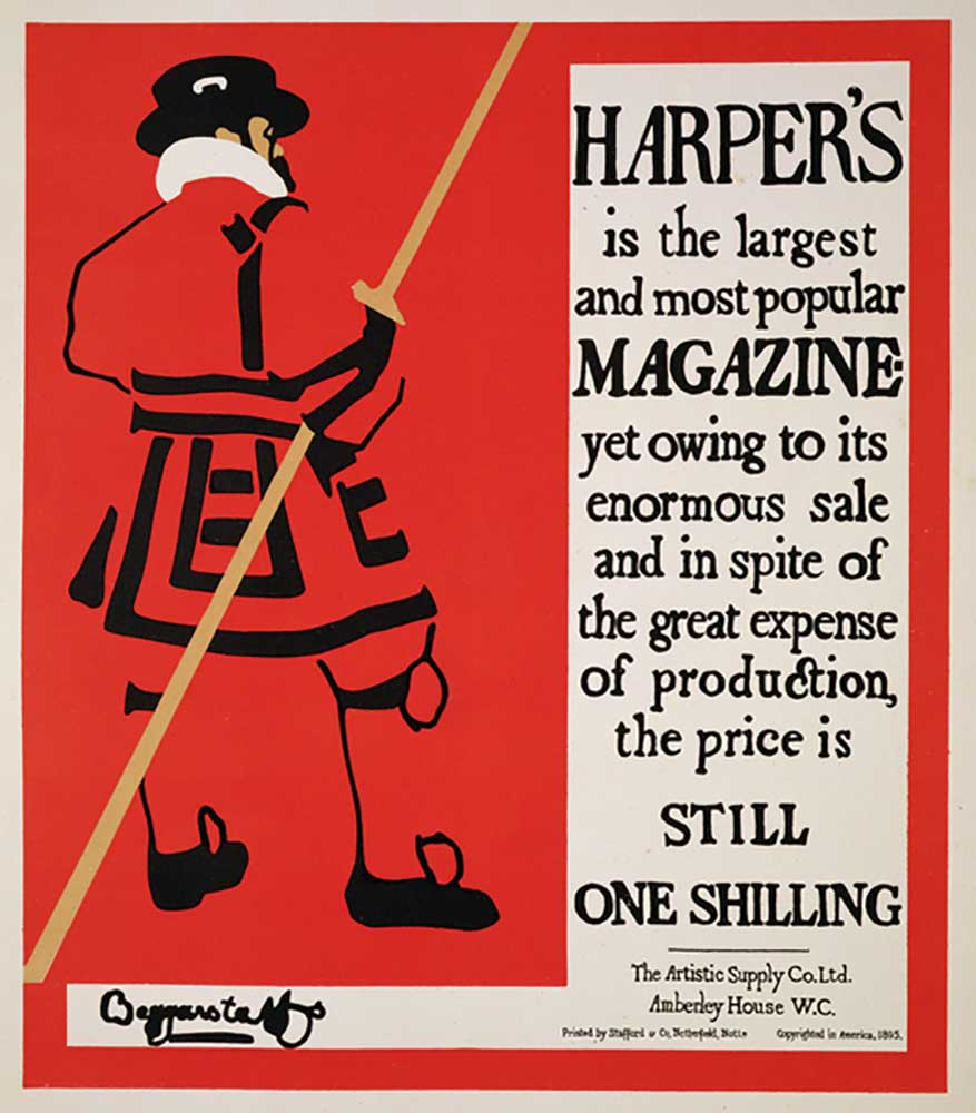 Reproduction of a poster advertising Harpers Magazine, 1895 à William Nicholson