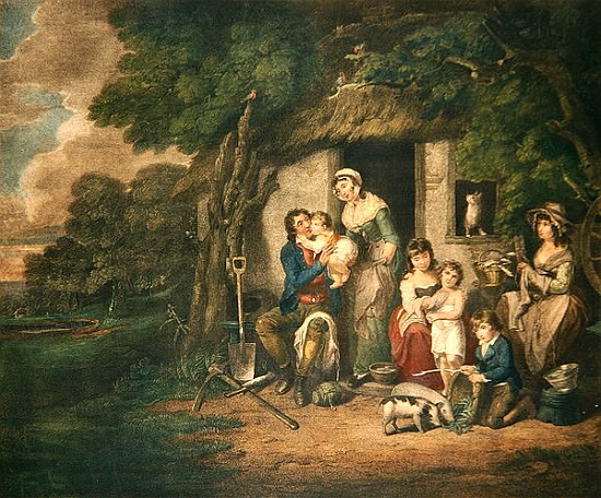 Saturday Evening, 1795 (colour engrving) à William Nutter